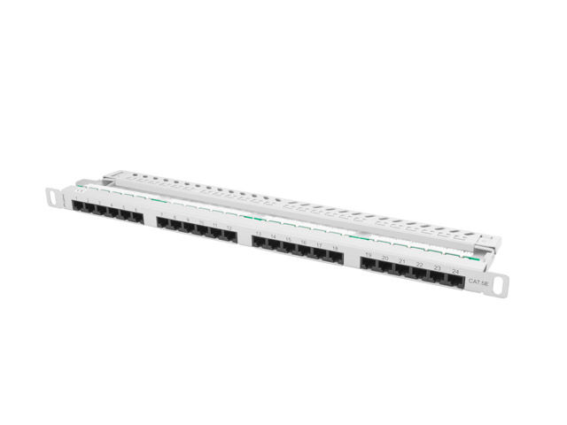 PATCH PANEL 48 PORTŮ 1U 19'' CAT.5E UTP ŠEDÝ LANBERG