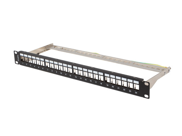 PATCH PANEL 24 PORTŮ 1U 19'' FTP PRO MODULY KEYSTONE ČERNÝ LANBERG