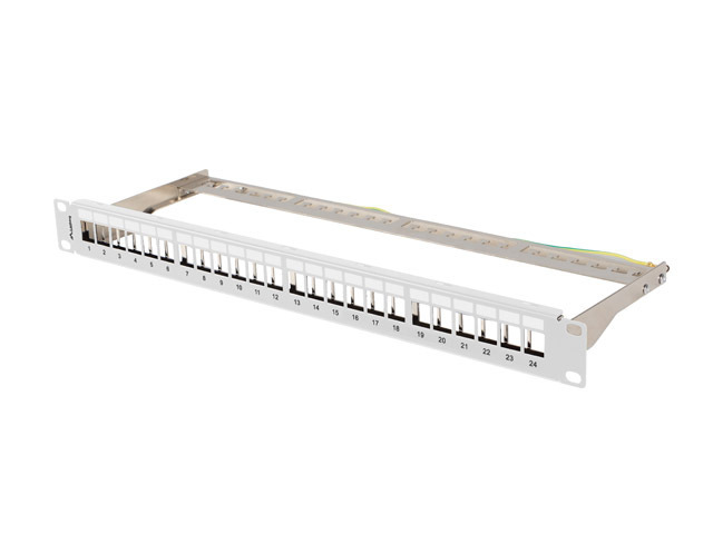 PATCH PANEL PRÁZDNÝ 24 PORTŮ 1U 19'' FTP PRO MODULY KEYSTONE ŠEDÝ LANBERG