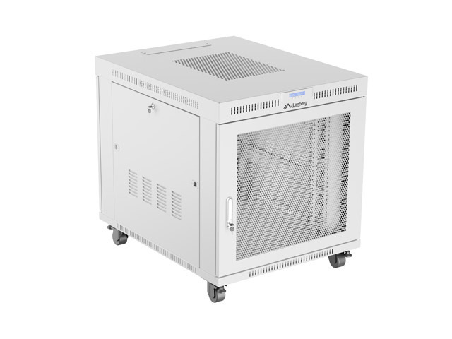19'' VOLNĚ STOJÍCÍ RACKOVÁ SKŘÍŇ 15U 800X1000 ŠEDÁ LCD S PERFOROVANÝMI DVEŘMI LANBERG (PLOCHÉ BALENÍ)