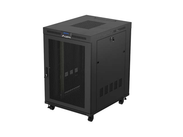 19'' VOLNĚ STOJÍCÍ RACKOVÁ SKŘÍŇ 22U/800X1000 (FLAT PACK) SE SÍŤOVÝMI DVEŘMI LCD ČERNÁ LANBERG V2