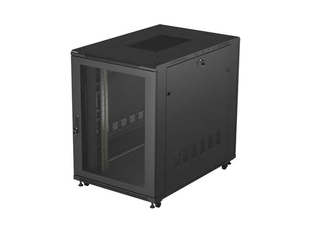 19'' VOLNĚ STOJÍCÍ RACKOVÁ SKŘÍŇ 22U 800X1200 ČERNÉ PERFOROVANÉ DVEŘE LANBERG (PLOCHÉ BALENÍ)