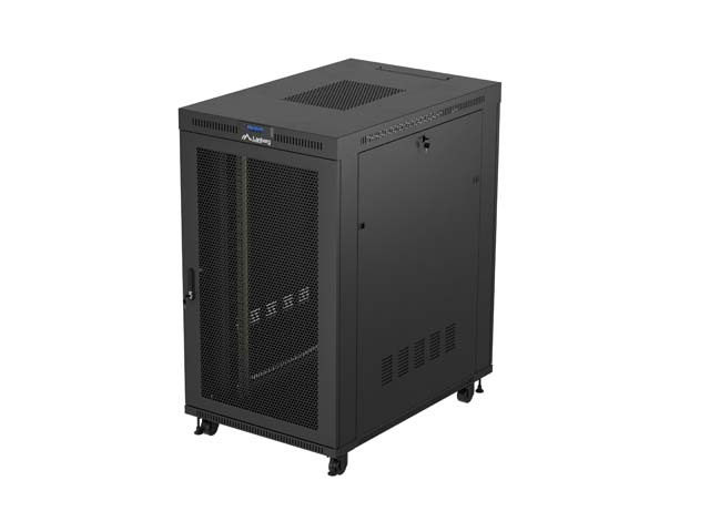19'' VOLNĚ STOJÍCÍ RACKOVÁ SKŘÍŇ 27U/800X1200 (FLAT PACK) S DVÍŘKY SE SÍŤKOU LCD ČERNÁ LANBERG
