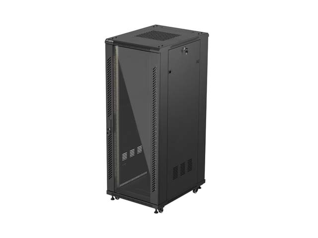 19'' VOLNĚ STOJÍCÍ RACKOVÁ SKŘÍŇ 32U/600X800 (FLAT PACK) S PROSKLENÝMI DVEŘMI ČERNÁ LANBERG