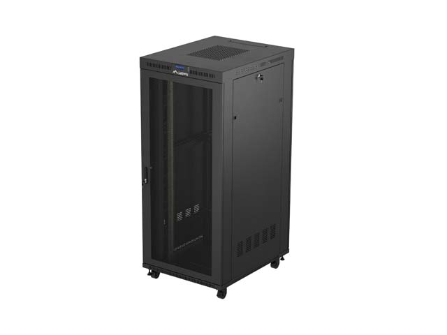 19'' VOLNĚ STOJÍCÍ RACKOVÁ SKŘÍŇ 37U/800X1000 (FLAT PACK) ČERNÁ S PROSKLENÝMI DVEŘMI LCD LANBERG V2
