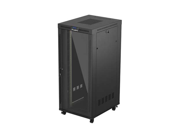 19'' VOLNĚ STOJÍCÍ RACKOVÁ SKŘÍŇ 37U/800X1000 (FLAT PACK) S PROSKLENÝMI DVEŘMI LCD ČERNÁ LANBERG V2