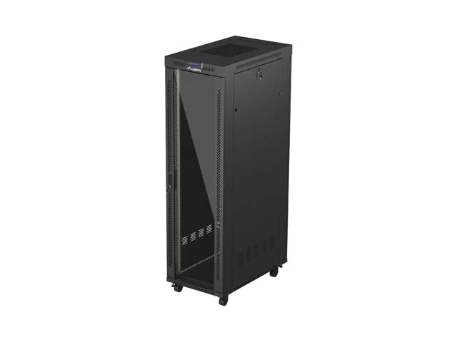 19'' VOLNĚ STOJÍCÍ RACKOVÁ SKŘÍŇ 42U/600X1000 (FLAT PACK) S PROSKLENÝMI DVEŘMI LCD ČERNÁ LANBERG V2