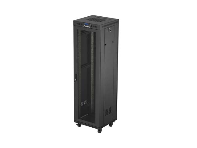 19'' VOLNĚ STOJÍCÍ RACKOVÁ SKŘÍŇ 42U/600X600 (FLAT PACK) SE SÍŤOVÝMI DVEŘMI LCD ČERNÁ LANBERG V2