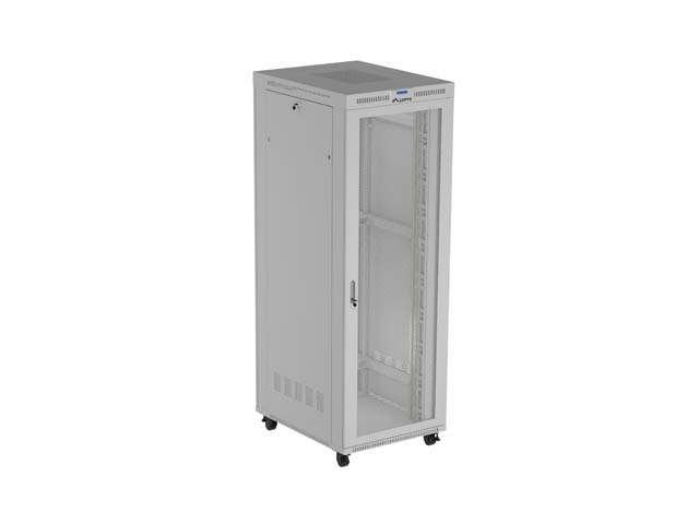 19'' VOLNĚ STOJÍCÍ RACKOVÁ SKŘÍŇ 47U 800X1000 ŠEDÝ S PERFOROVANÝMI DVEŘMI LANBERG (FLAT PACK) V2