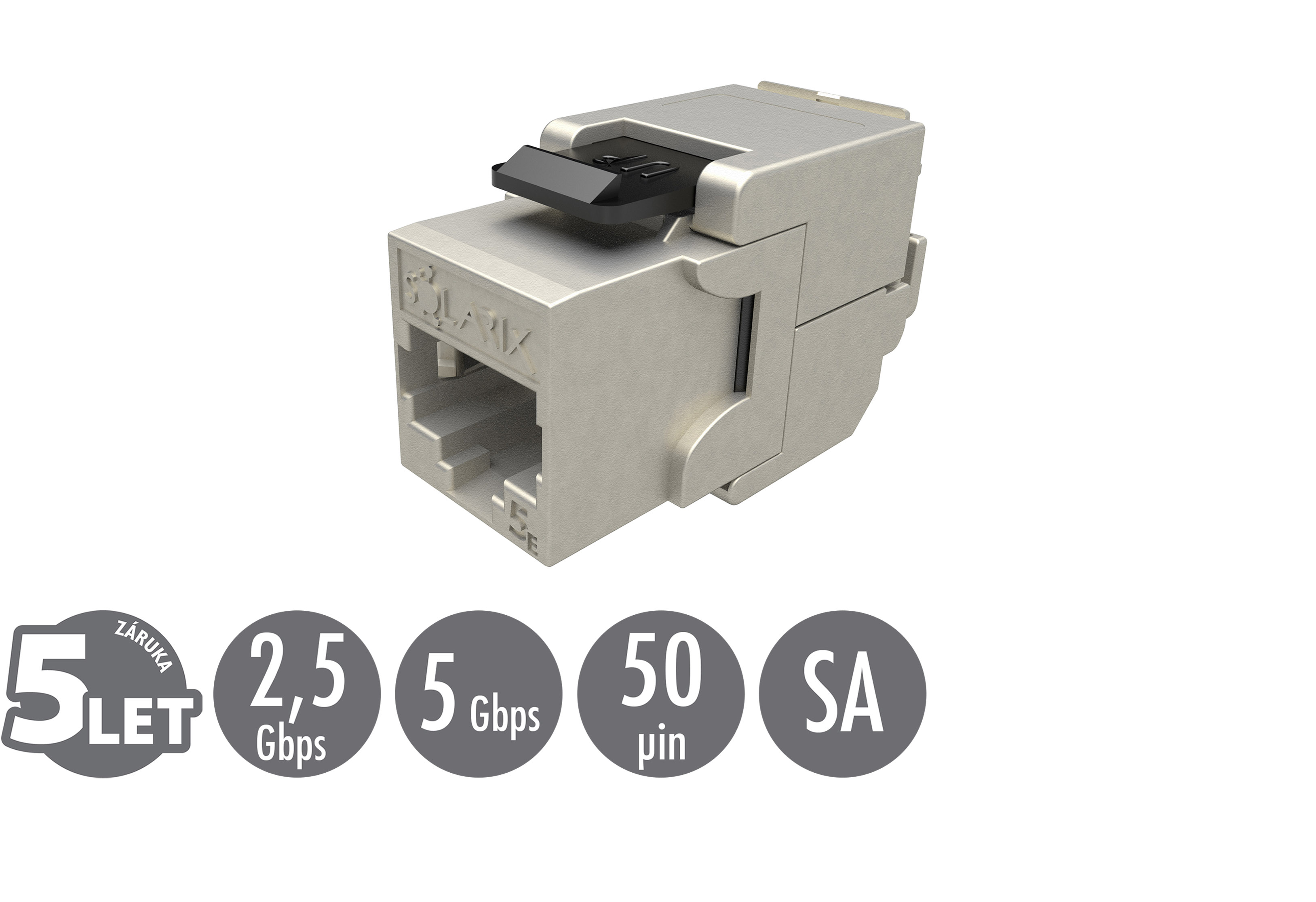 Samořezný keystone Solarix CAT5E STP SXKJ-5E-STP-BK-SA