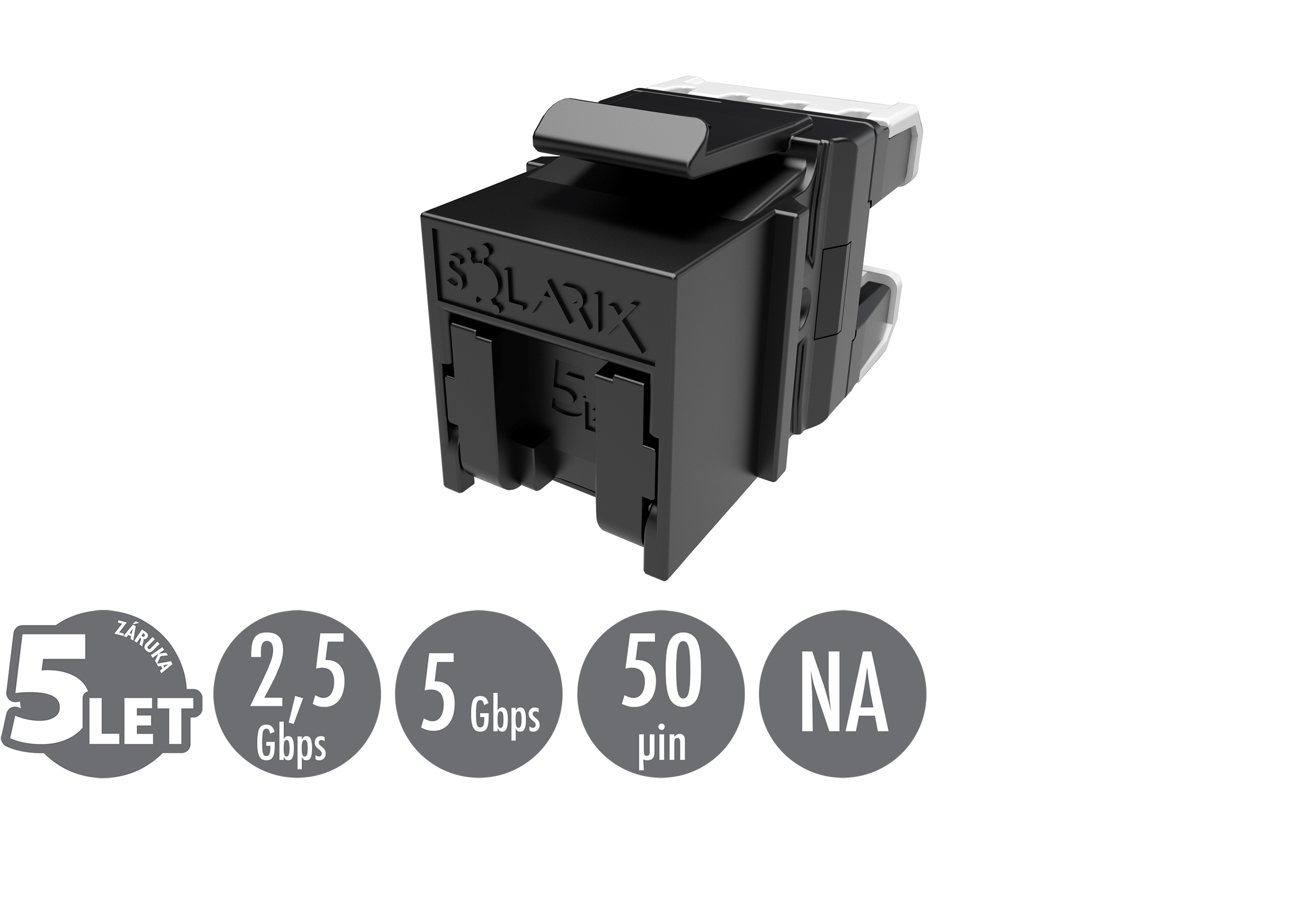 Rychlozařezávací keystone Solarix CAT5E UTP SXKJ-5E-UTP-BK-NA