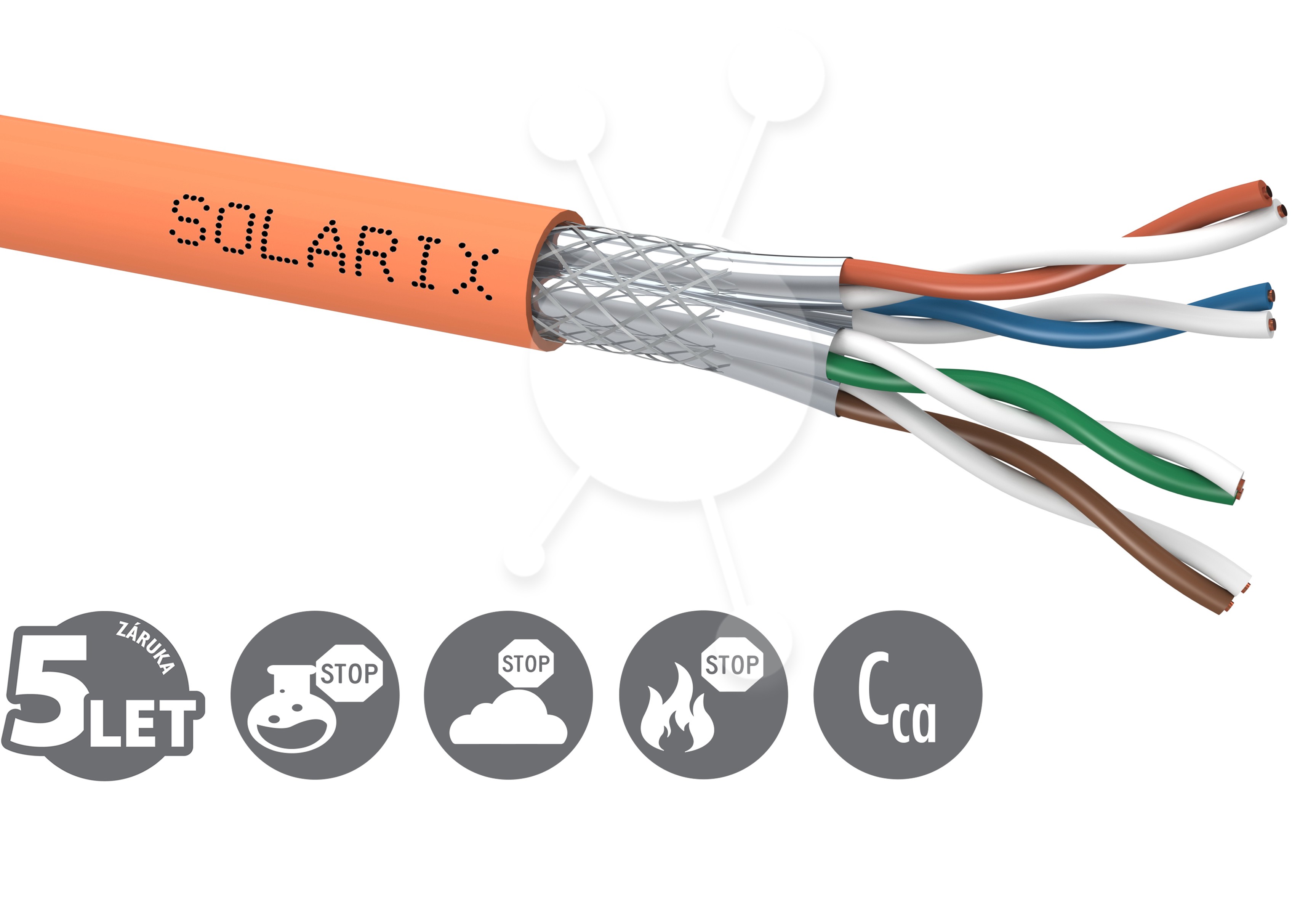 Instalační kabel Solarix CAT7 SSTP LSOH Cca-s1,d1,a1 500m/cívka SXKD-7-SSTP-LSOH