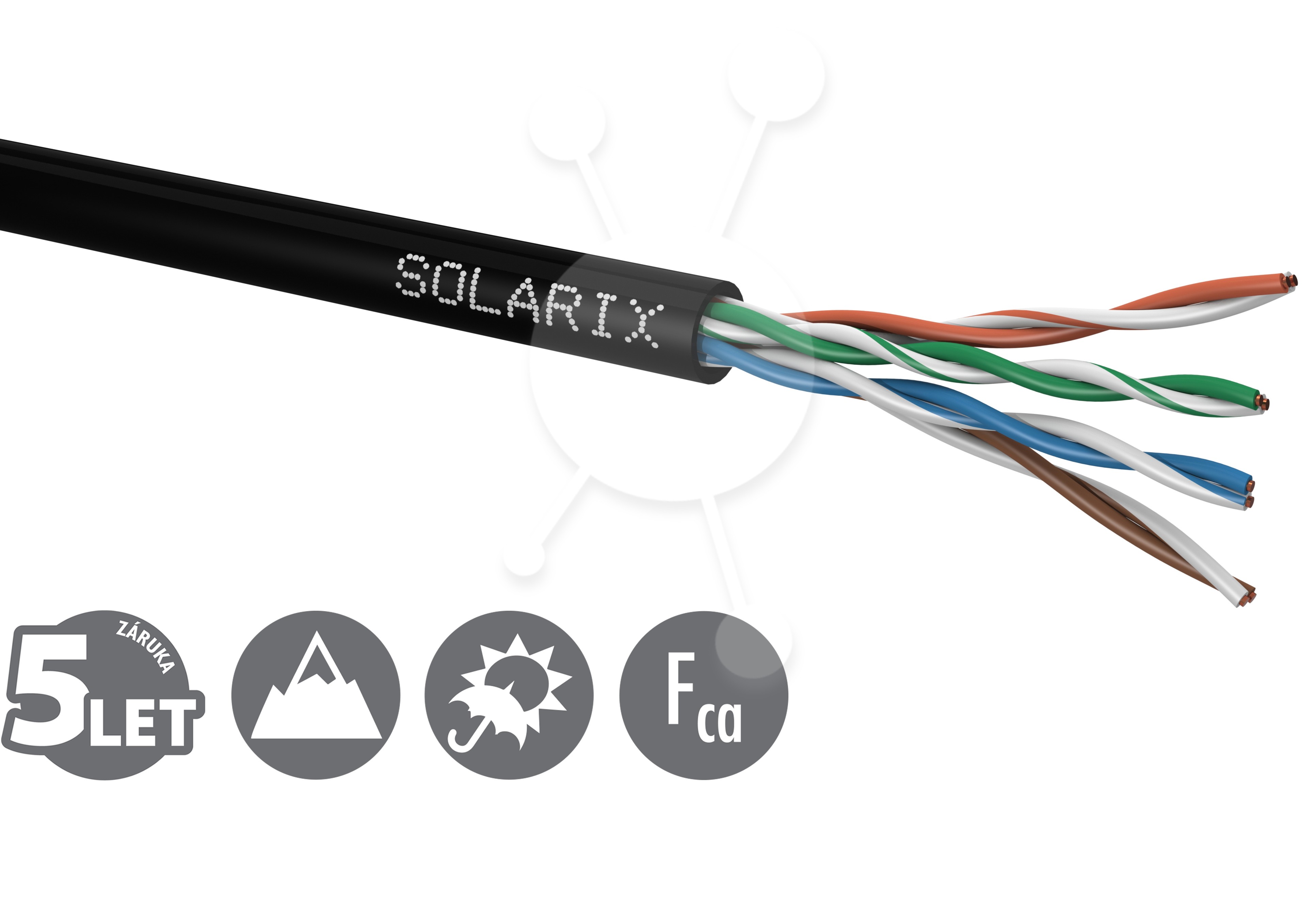 Instalační kabel Solarix CAT5E UTP PE Fca venkovní 305m/box SXKD-5E-UTP-PE