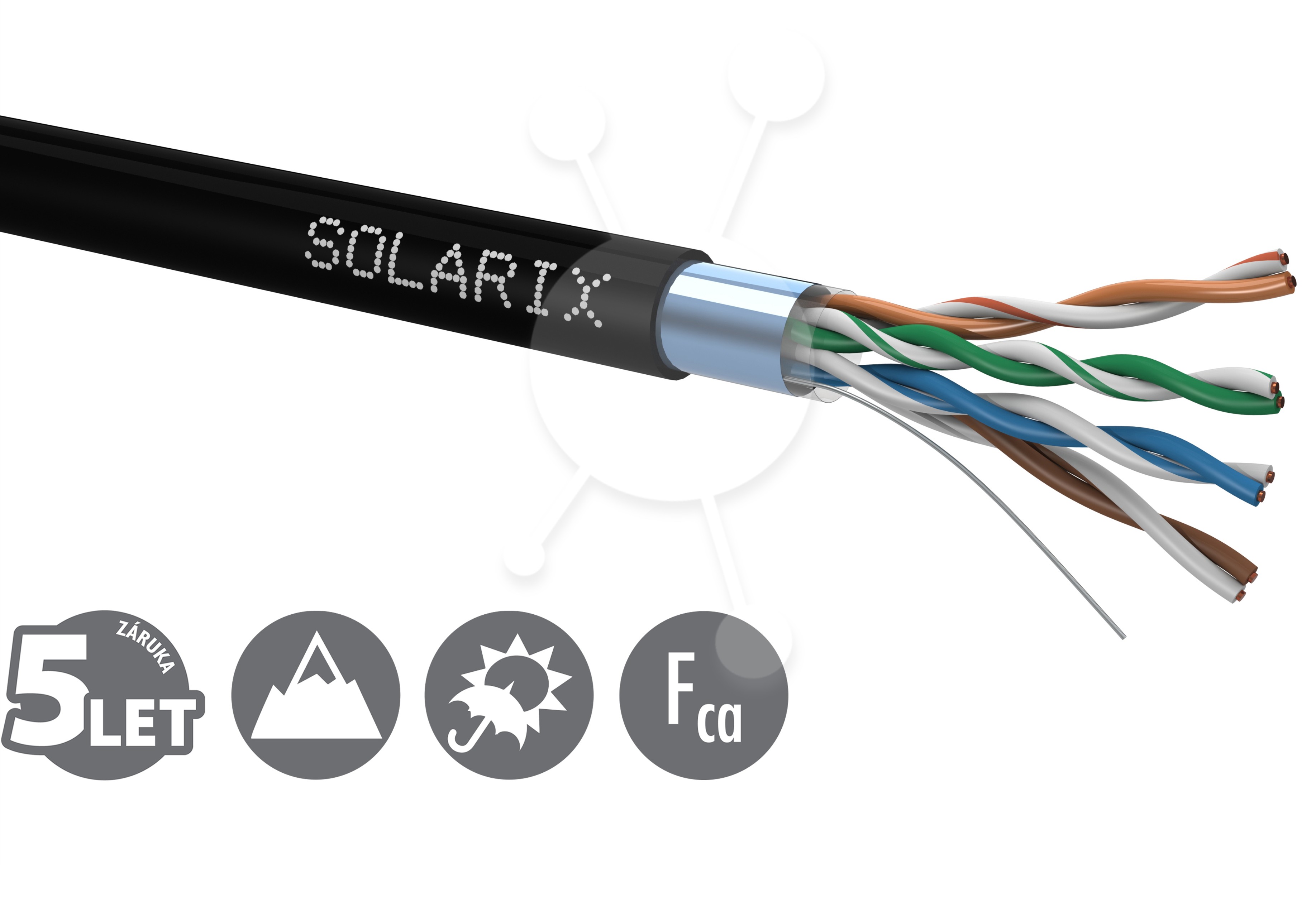 Instalační kabel Solarix CAT5E FTP PE Fca venkovní 305m/box SXKD-5E-FTP-PE