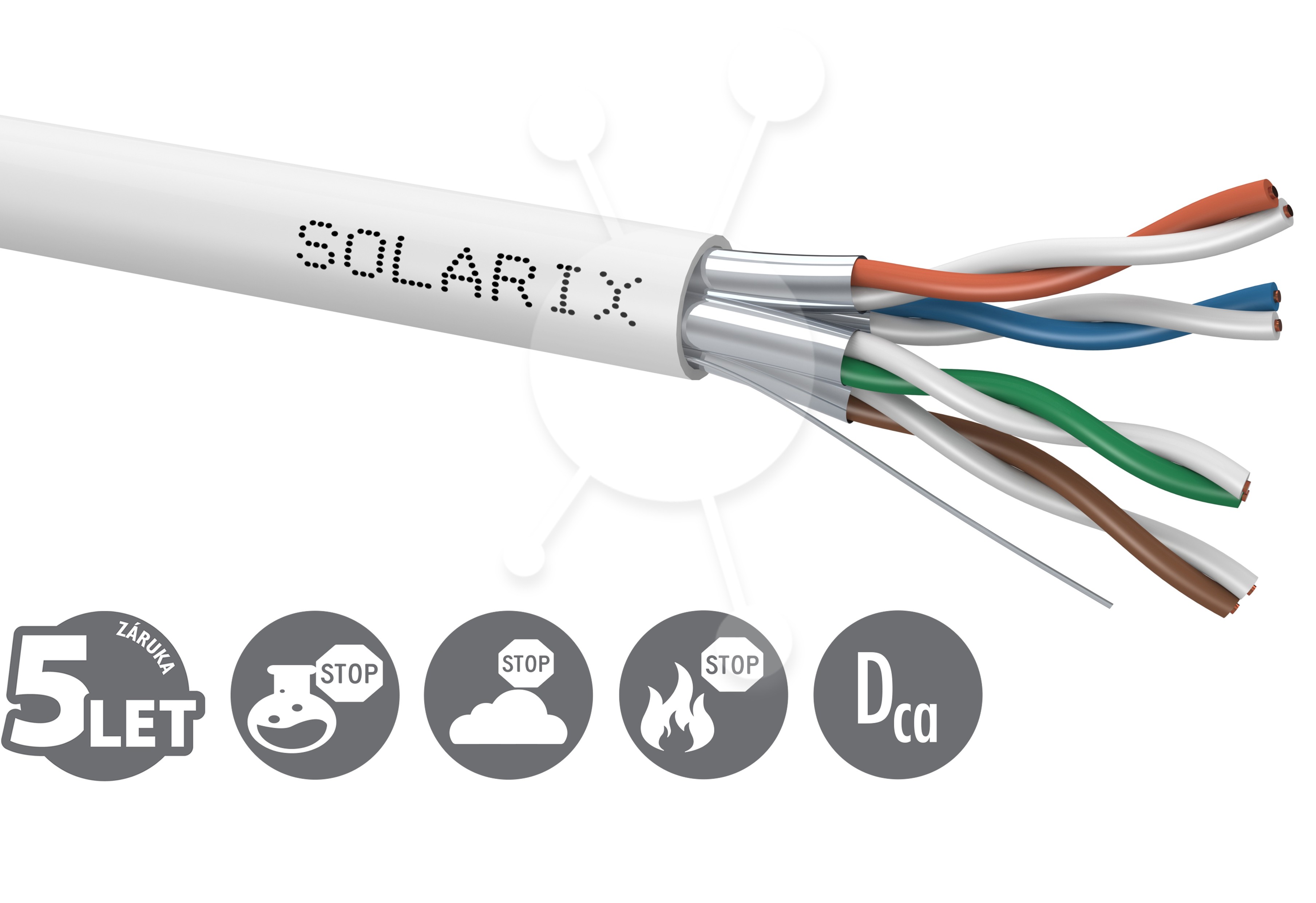 Instalační kabel Solarix CAT6A STP LSOH Dca-s1,d2,a1 500m/cívka SXKD-6A-STP-LSOH