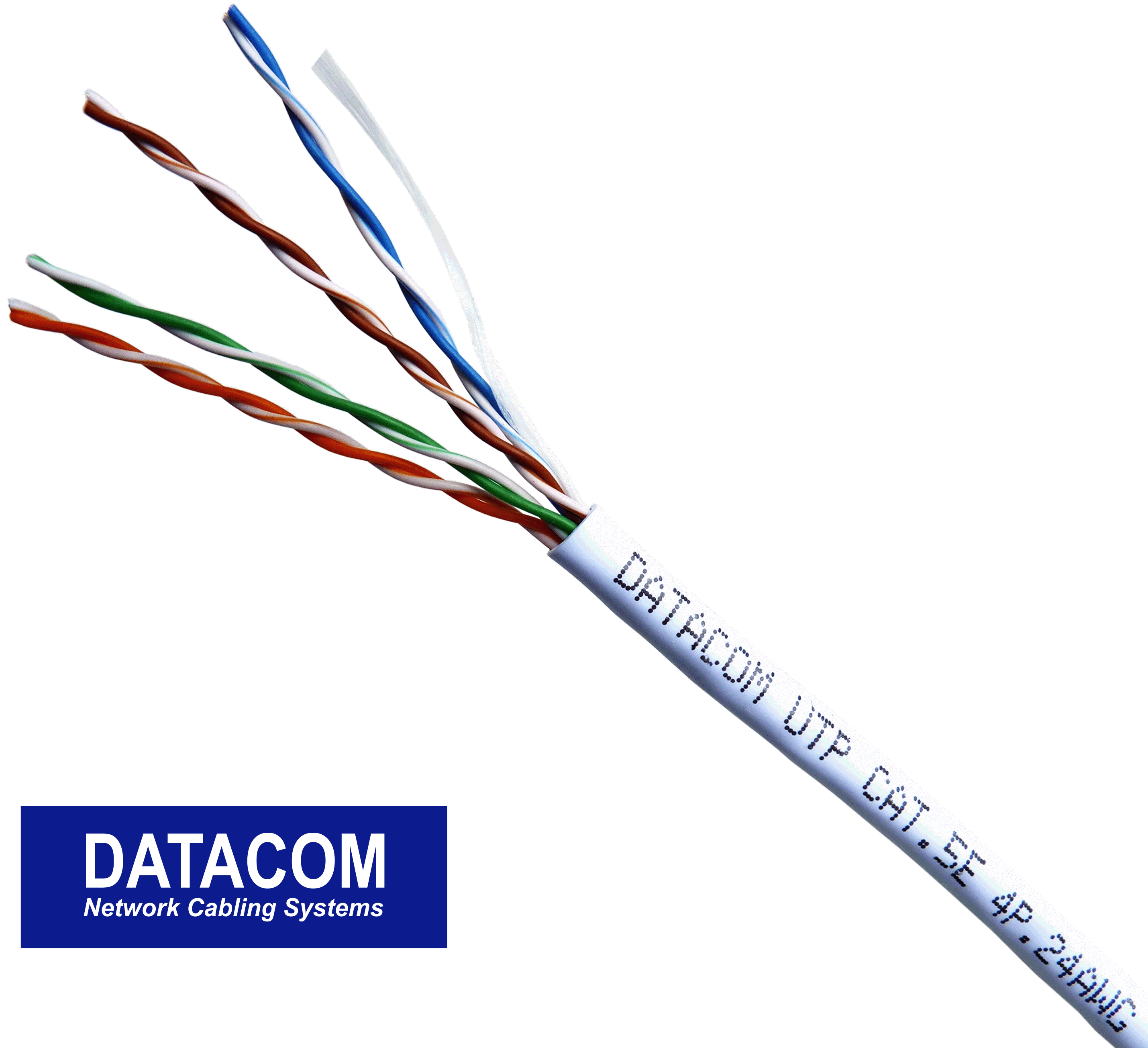 Obrázok DATACOM UTP Cat5e PVC kabel 305m (drát), bílý 1107