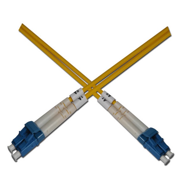 Optický patchkabel duplexní, LC-LC 9/125um SM,0,5m, OS2