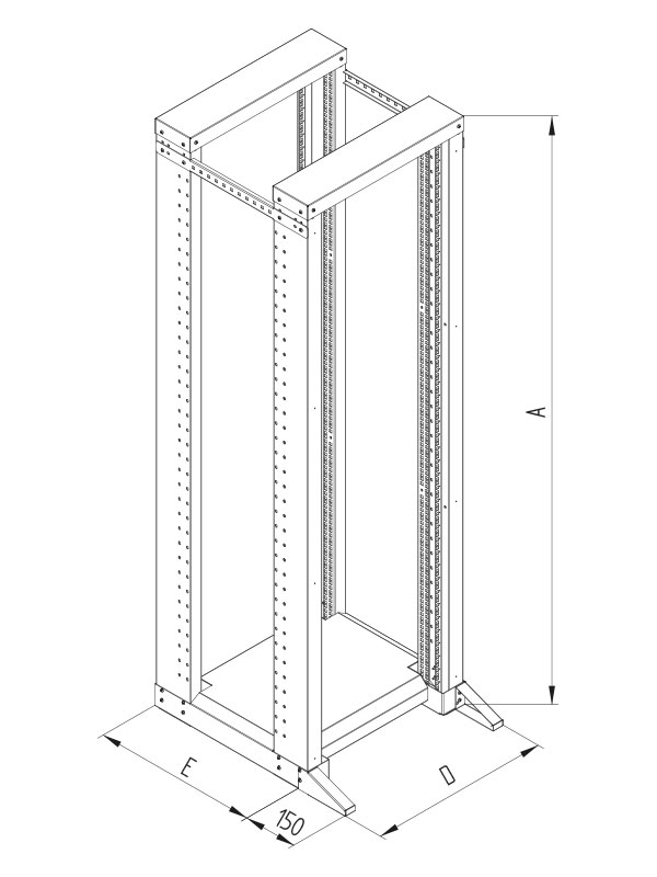 Otevřený 19'' stojan RSX 37U dvoudílný 700hl.