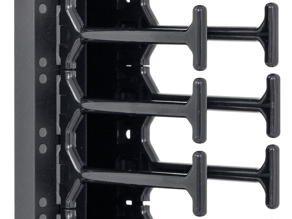19'' vyvazovací panel 45U - Hřeben, dvouřadý černý