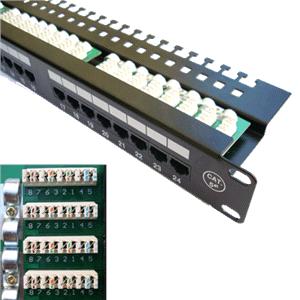 Obrázok DATACOM Patch panel 19 UTP 24 port CAT5E LSA 1U BK (3x8p)hor.zářez (3033)