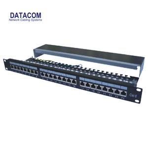 DATACOM Patch panel 24p.CAT6 1U 3x8 LSA, STP 19'' černý s vyvázáním