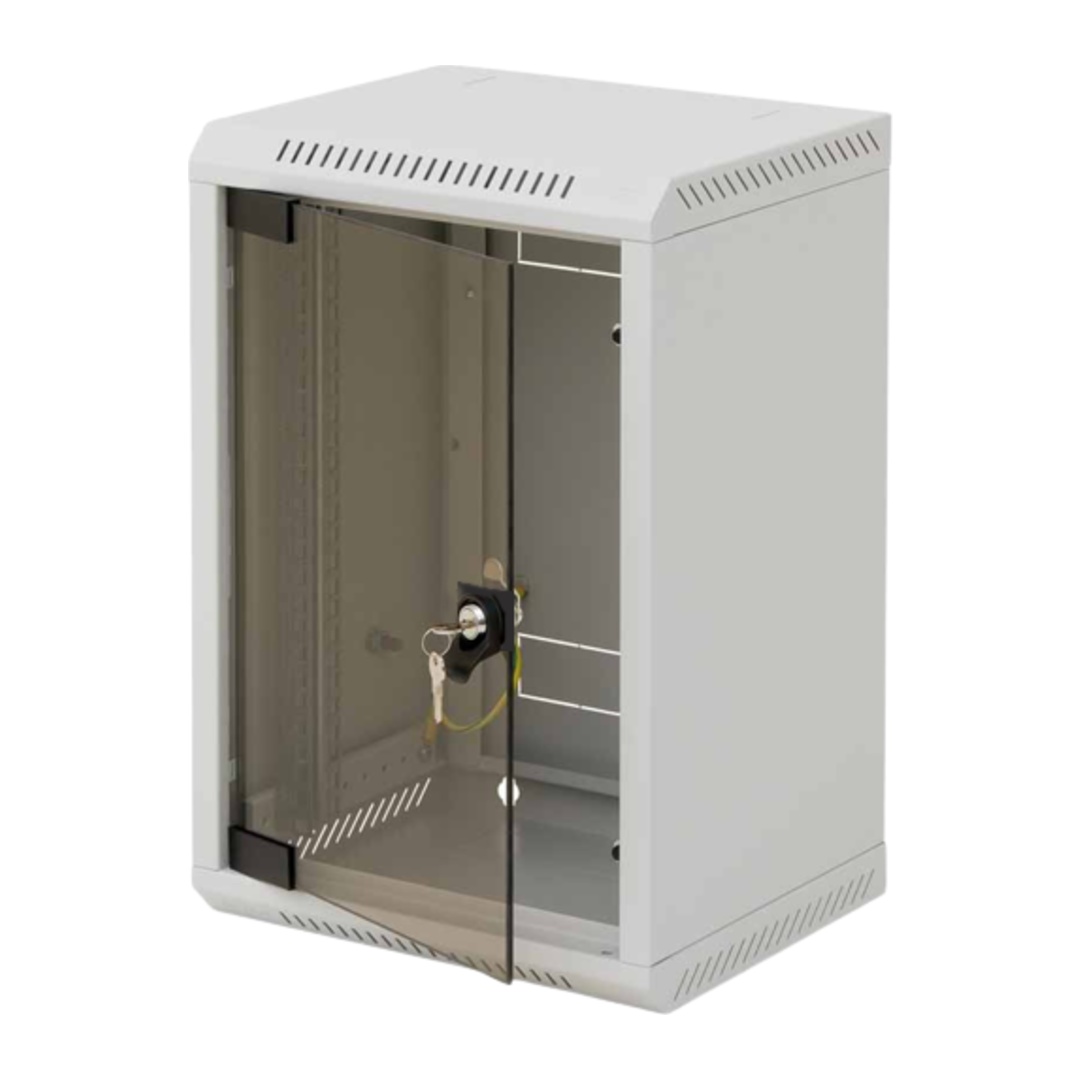 10'' rack jednodílný 9U/260 TRITON šedý dveře sklo