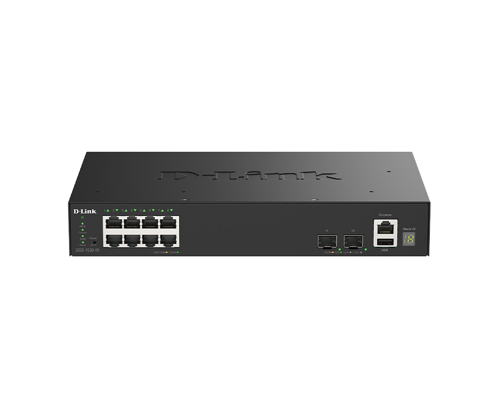 D-Link DGS-1530-10/E 8 Ports GE + 2 Ports 10G SFP+ Smart Managed Switch