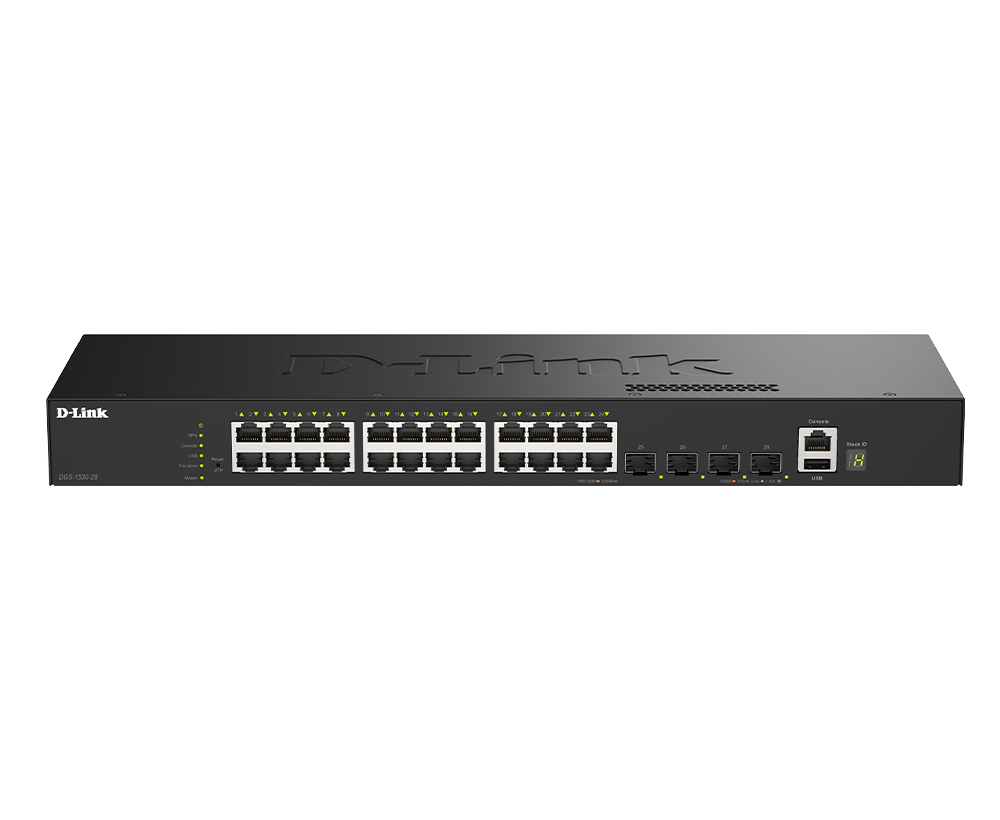 D-Link DGS-1530-28/E 24 Ports GE + 4 Ports 10G SFP+ Smart Managed Switch