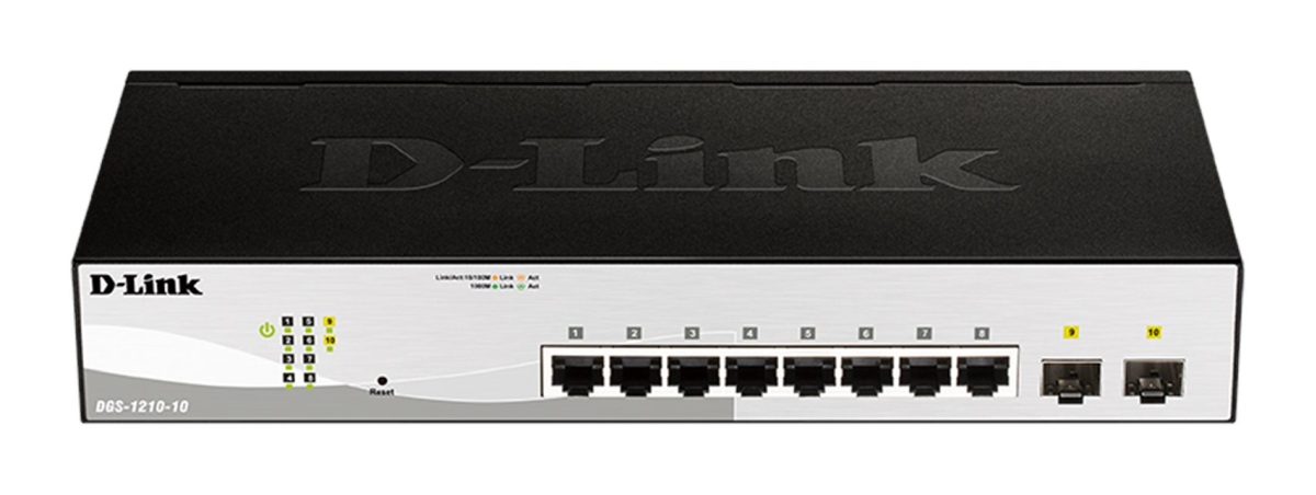 D-Link DGS-1210-10, 10-Port Gigabit Smart Switch with 2x SFP ports