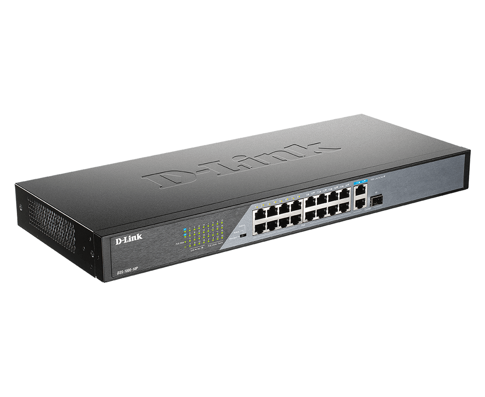 Obrázok D-Link DSS-100E-18P 18-Port 10/100 Unmanaged long range PoE Surveillance Switch DSS-100E-18P