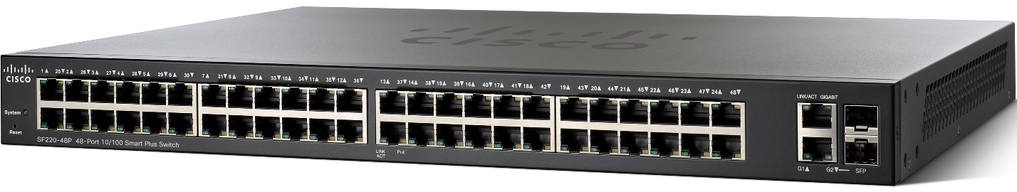 Obrázok Cisco SF220-48P-K9-EU 48x10/100 PoE Smart+ Switch