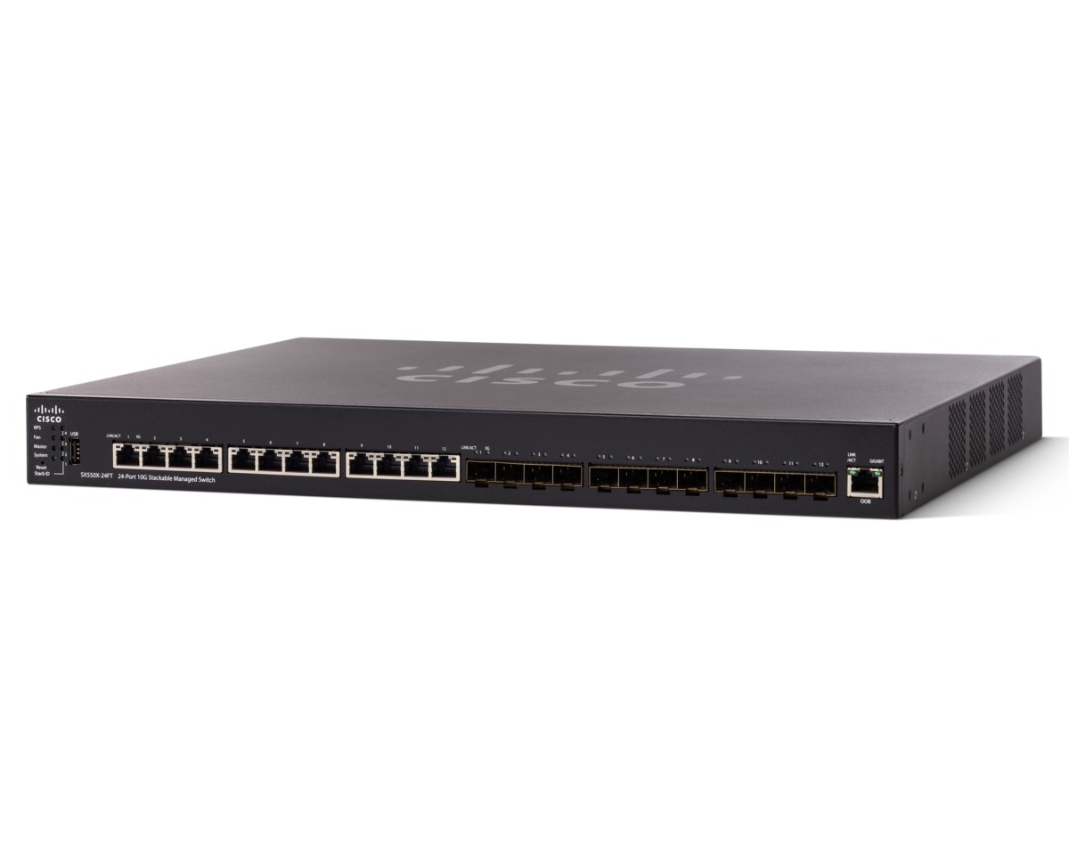 Obrázok Cisco SX550X-24FT 12x 10 GE copper ports 12x 10 GE SFP+ SX550X-24FT-k9-EU