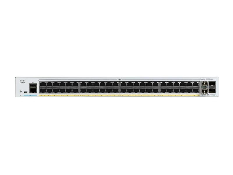 Catalyst C1000-48P-4X-L, 48x 10/100/1000 Ethernet PoE+ ports and 370W PoE budget, 4x 10G SFP+ uplnks