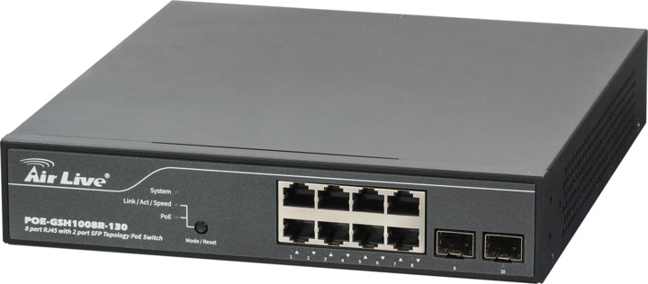 Obrázok 8-port Topology Managed PoE Switch POE-GSH1008R-130