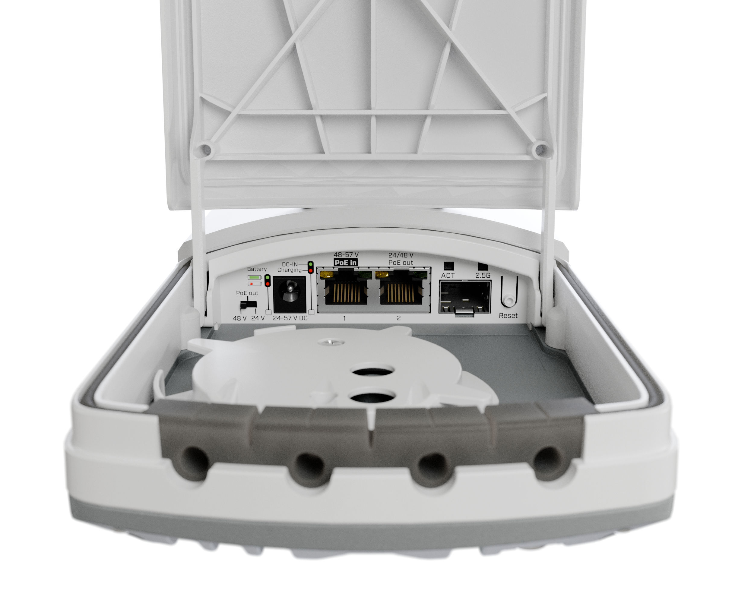 MikroTik FTC21-ups Fiber-to-Copper Converter s UPS funkcí (2 x 1G Eth, 1 x 2.5G SFP)
