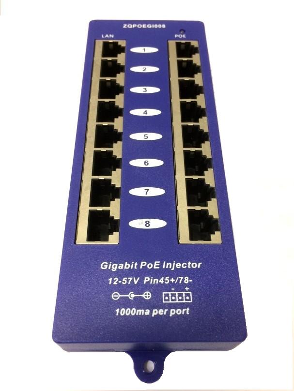 Gigabitový stíněný 8-portový PoE panel