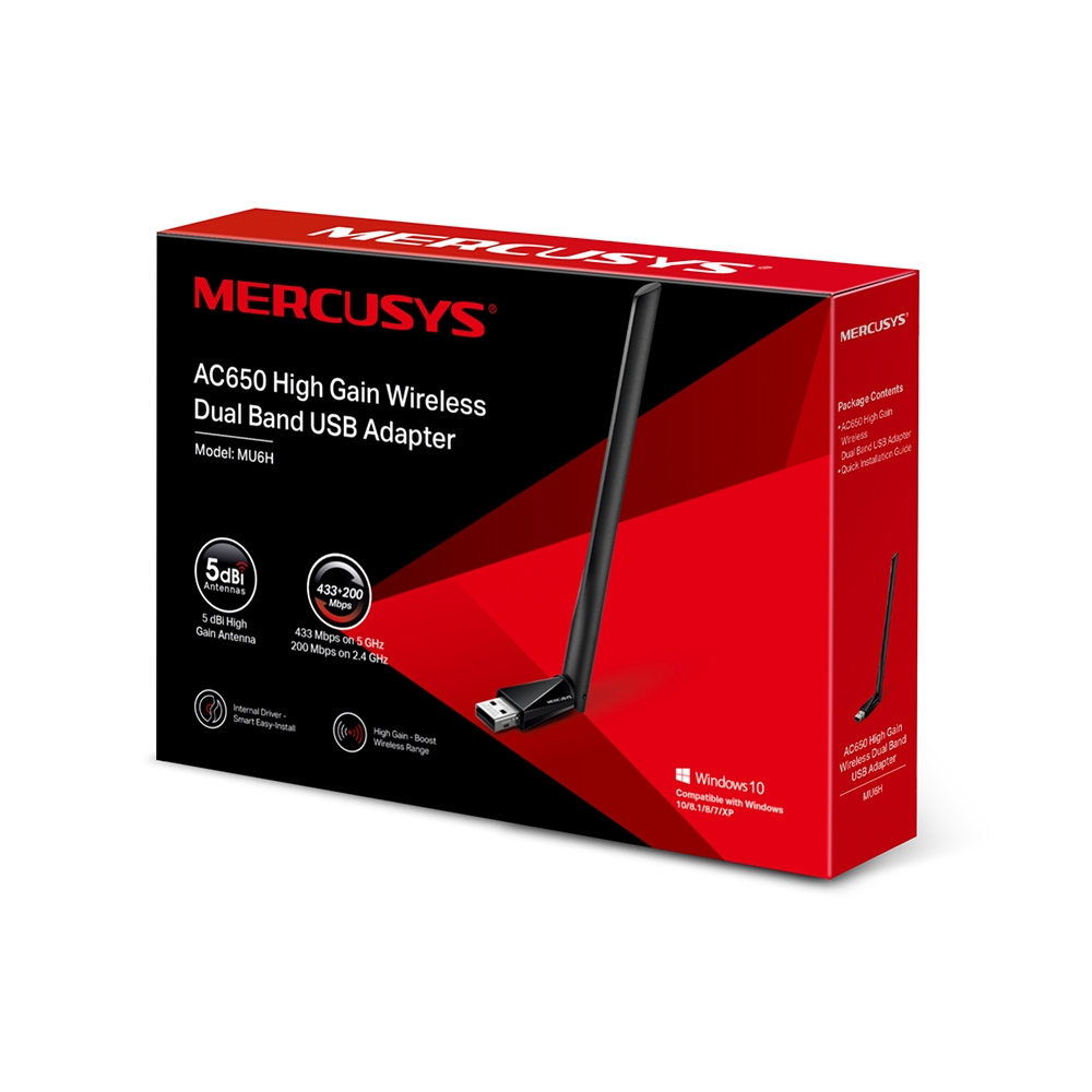 MERCUSYS MU6H - AC650 WiFi USB adaptér