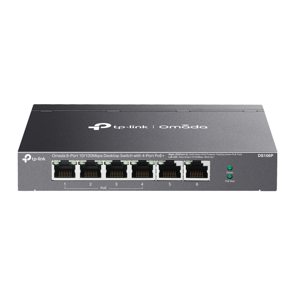 DS106P TP-link Omada 6x 10/100 Mbps, 4 PoE+,switch