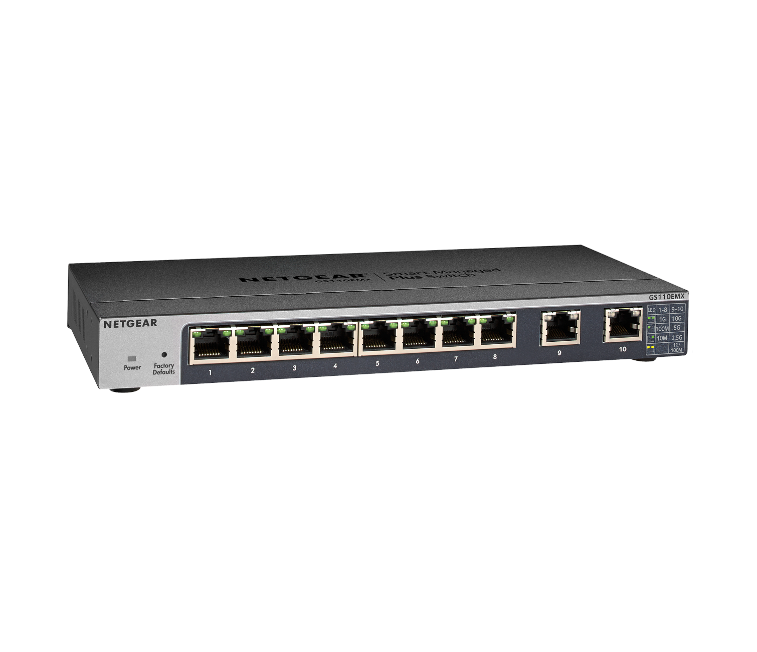 Obrázok NETGEAR 8PT GIGE WEBUNMANAGED WITH UPLINKS GS110EMX-100PES