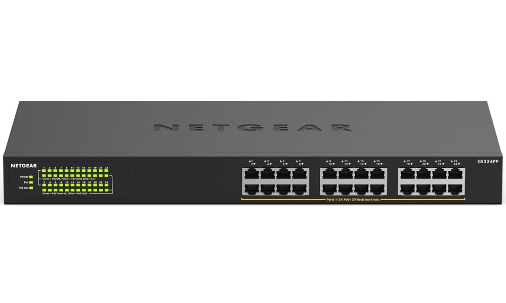 Obrázok NETGEAR 24PT GIGE UNMNGED SWCH W/ POE+ GS324PP-100EUS