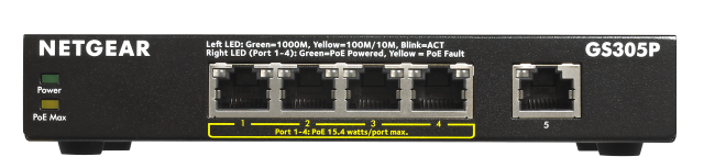 Obrázok Netgear GS305P Gigabit Switch 5portů, 4xPoE