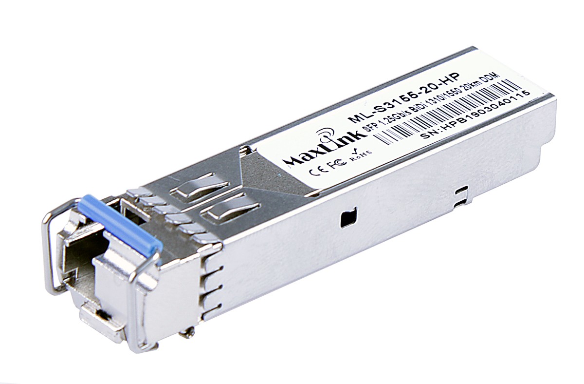 MaxLink 1.25G SFP HP modul, WDM(BiDi), SM, Tx 1310/Rx1550nm, 20km, 1x LC , DDM, HP kompatibilní