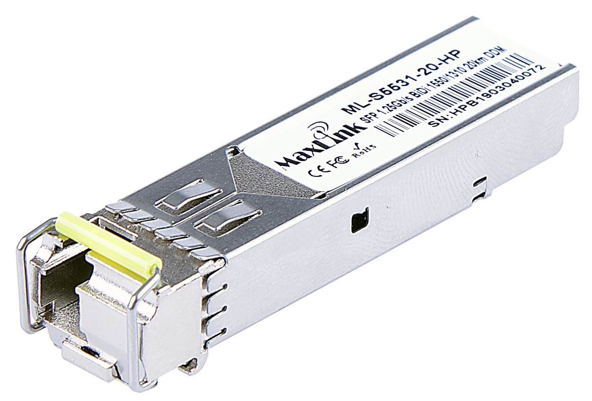 MaxLink 1.25G SFP HP modul, WDM(BiDi), SM, Tx 1550/Rx1310nm, 20km, 1x LC, DDM, HP kompatibilní