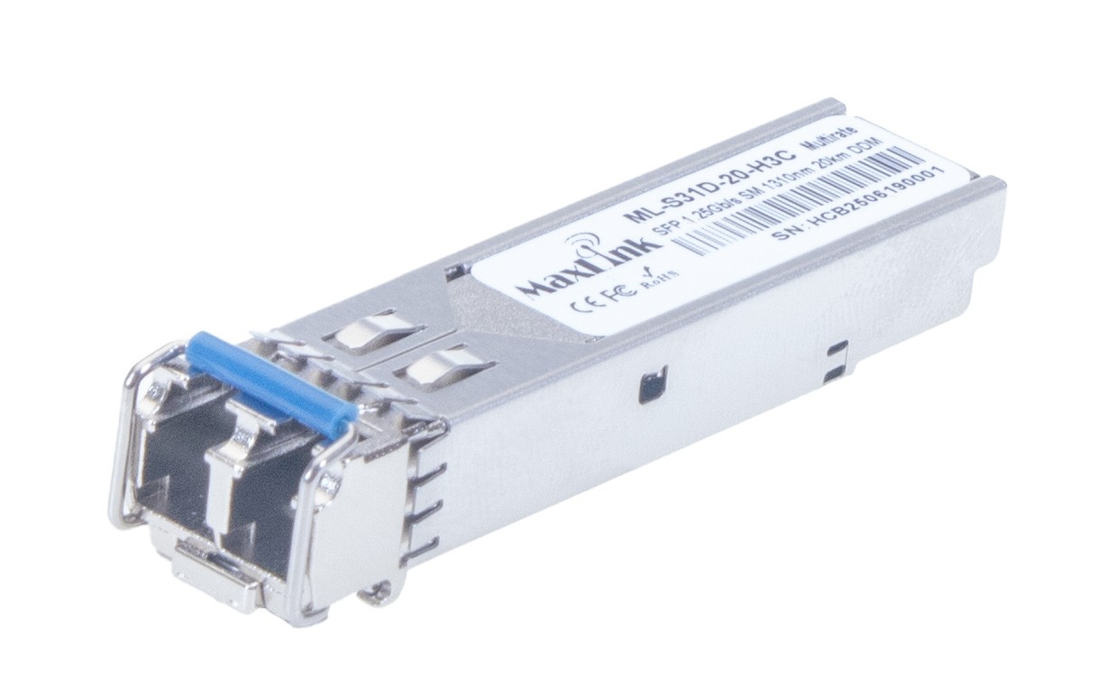 MaxLink 1.25G SFP optický HP modul, SM, 1310nm, 3km, 2x LC konektor, DDM, H3C kompatibilní