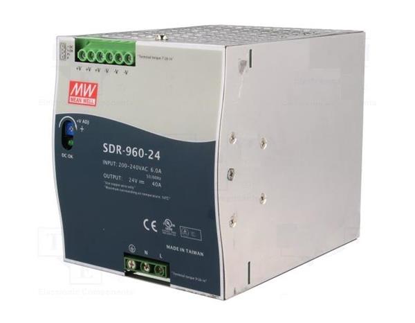 MEANWELL - SDR-960-24 - Průmyslový napájecí spínaný zdroj 24V 960W na DIN