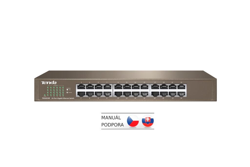 Obrázok TENDA TEG1024D / 24port 10/100/1000 Gigabit switch / kov / modrý