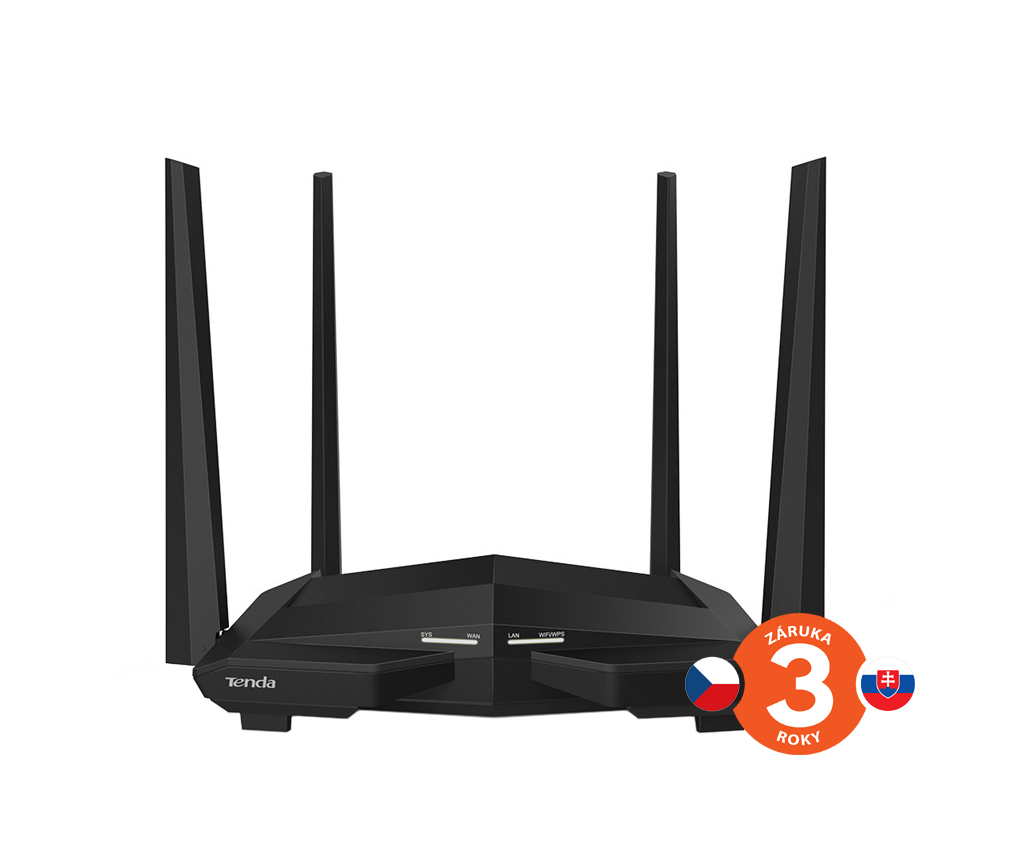 Tenda AC10 WiFi AC Router 1200Mb/s, 1x GWAN, 3x GLAN, VPN server/klient, WISP, Universal Repeater