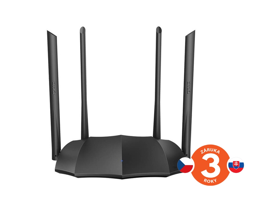 Tenda AC8 WiFi AC Gigabit Router 1200Mb/s, 1x GWAN, 3x GLAN, 4x 6dBi antény, WISP, Uni.Repeater, APP