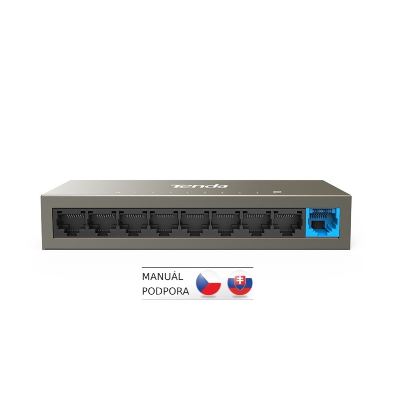 Obrázok Tenda TEF1109DT - 9x RJ45 (8x 10/100 Mb/s + 1x Gigabit Uplink) Switch, Fanless-bez ventilátorů, VLAN TEF1109DT