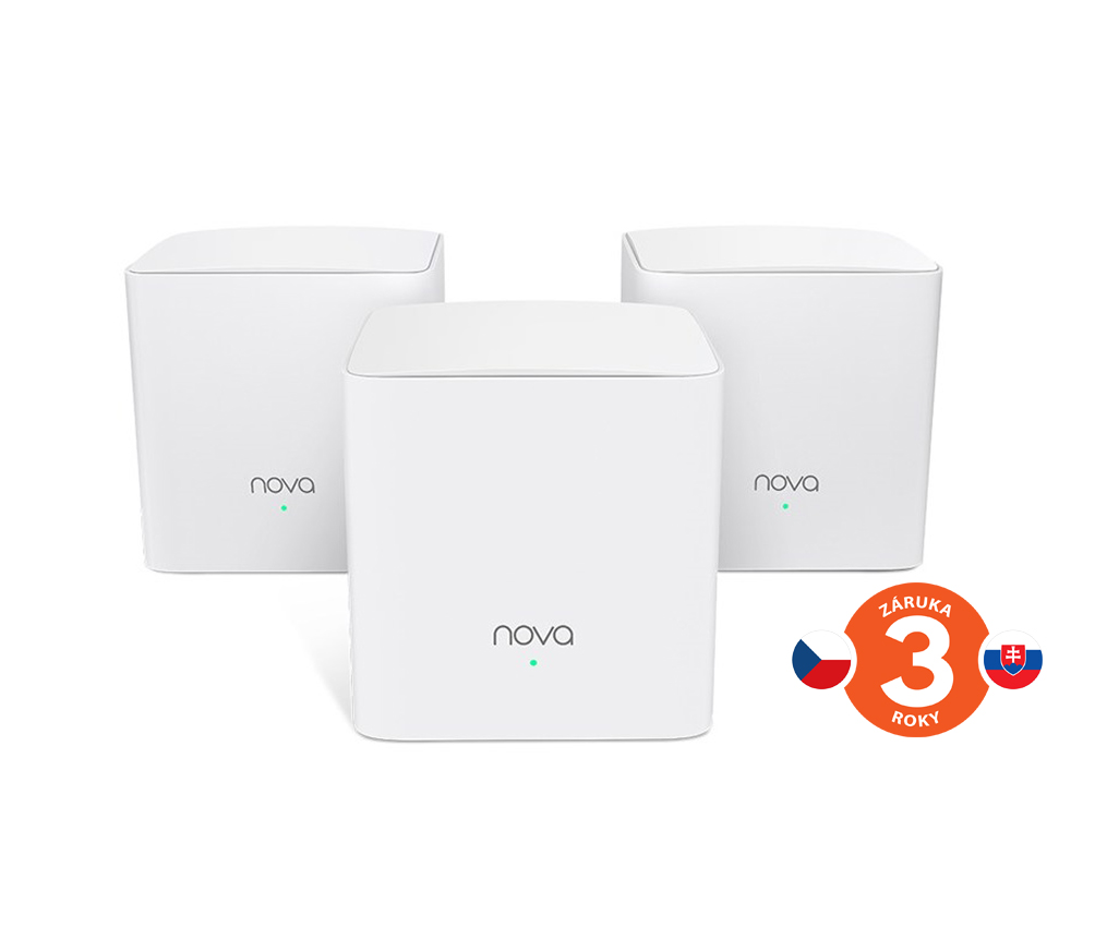 Tenda Nova MW5c (3-pack) WiFi AC1200 Mesh Gigabit system Dual Band, 6x GLAN/GWAN, SMART CZ aplikace